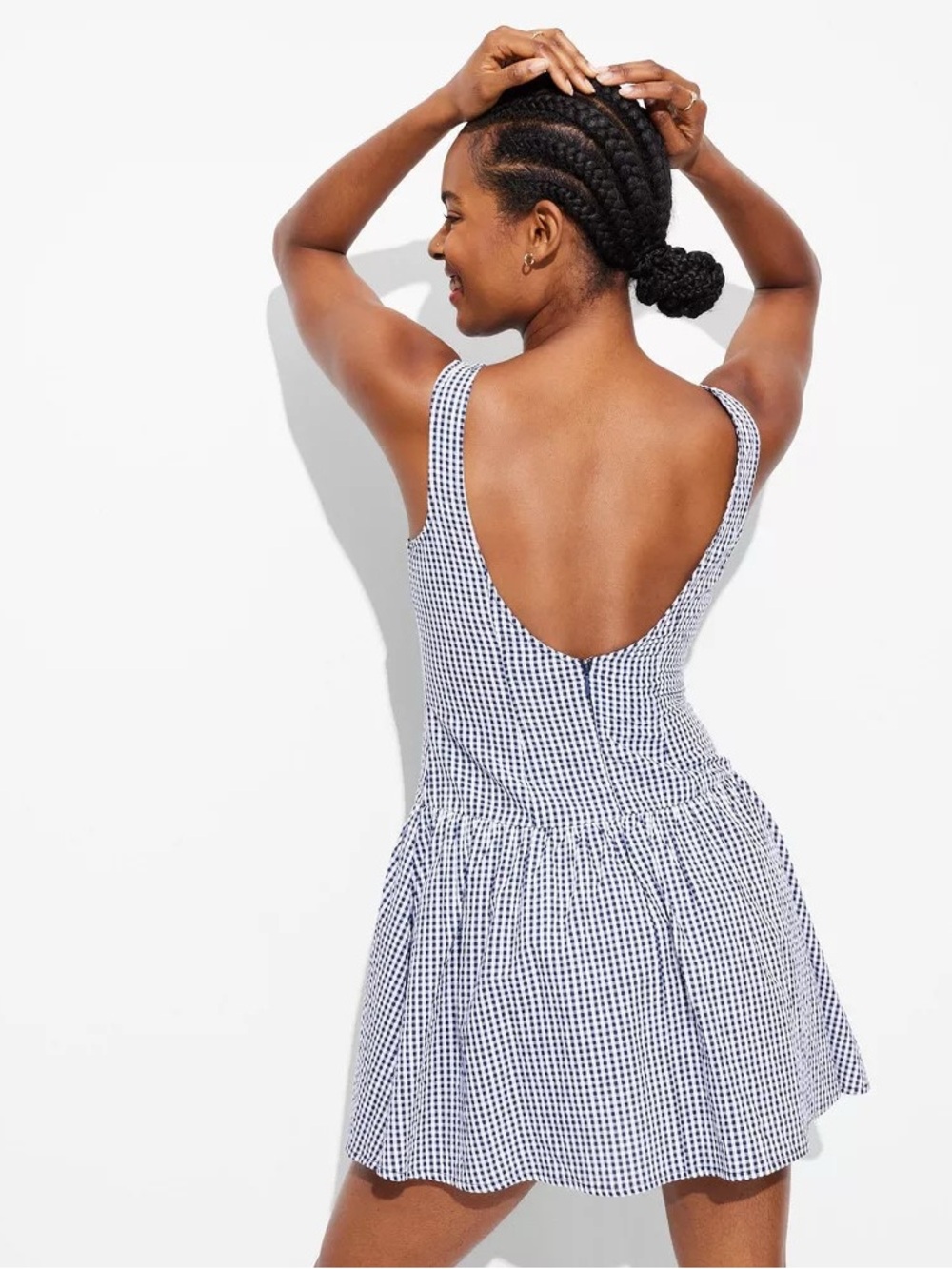 Wild Fable Gingham Scoop-Back Mini Dress